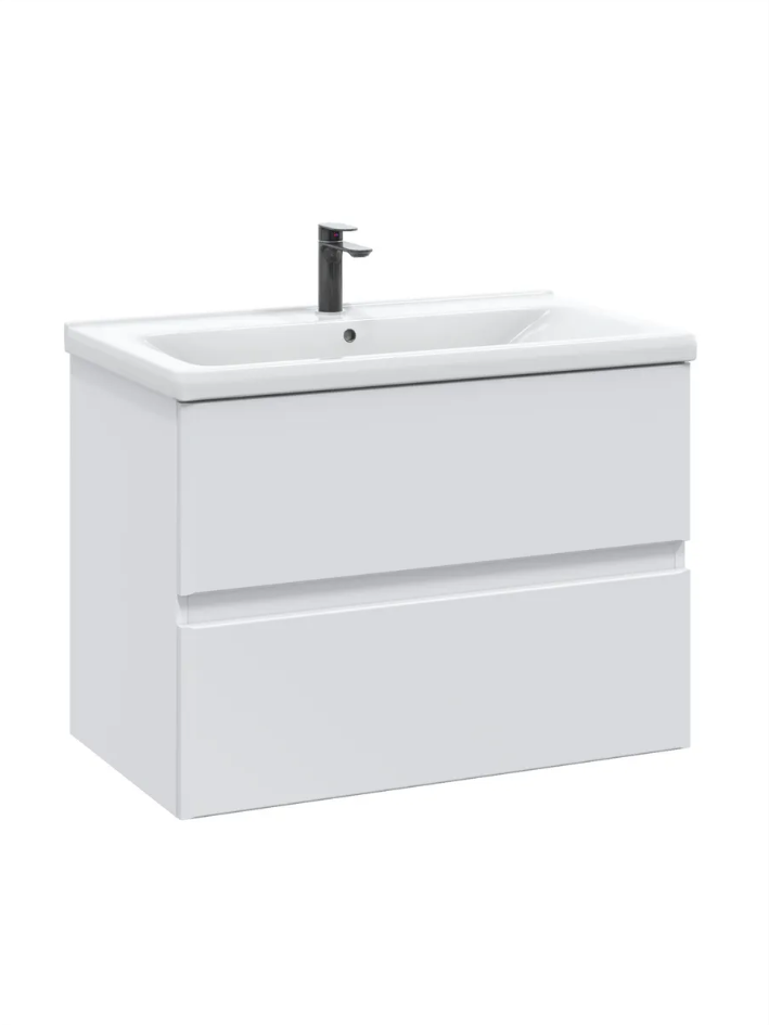 Тумба подвесная SanStar Велья 80 с раковиной Como 80, белая