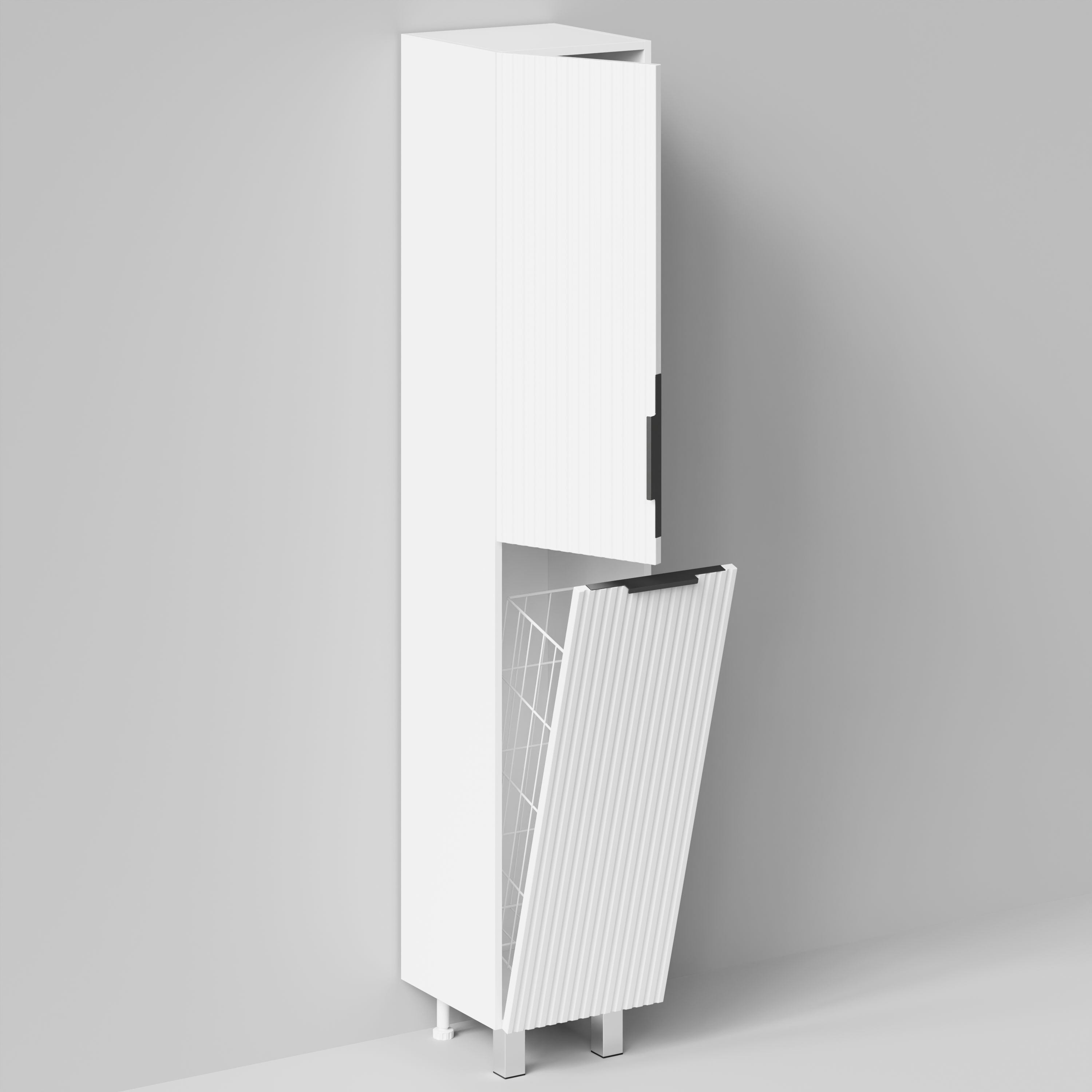 Пенал Vod-ok Дольче 35 L/R, 2 двери, корзина, напольный, белый + 13 цветов