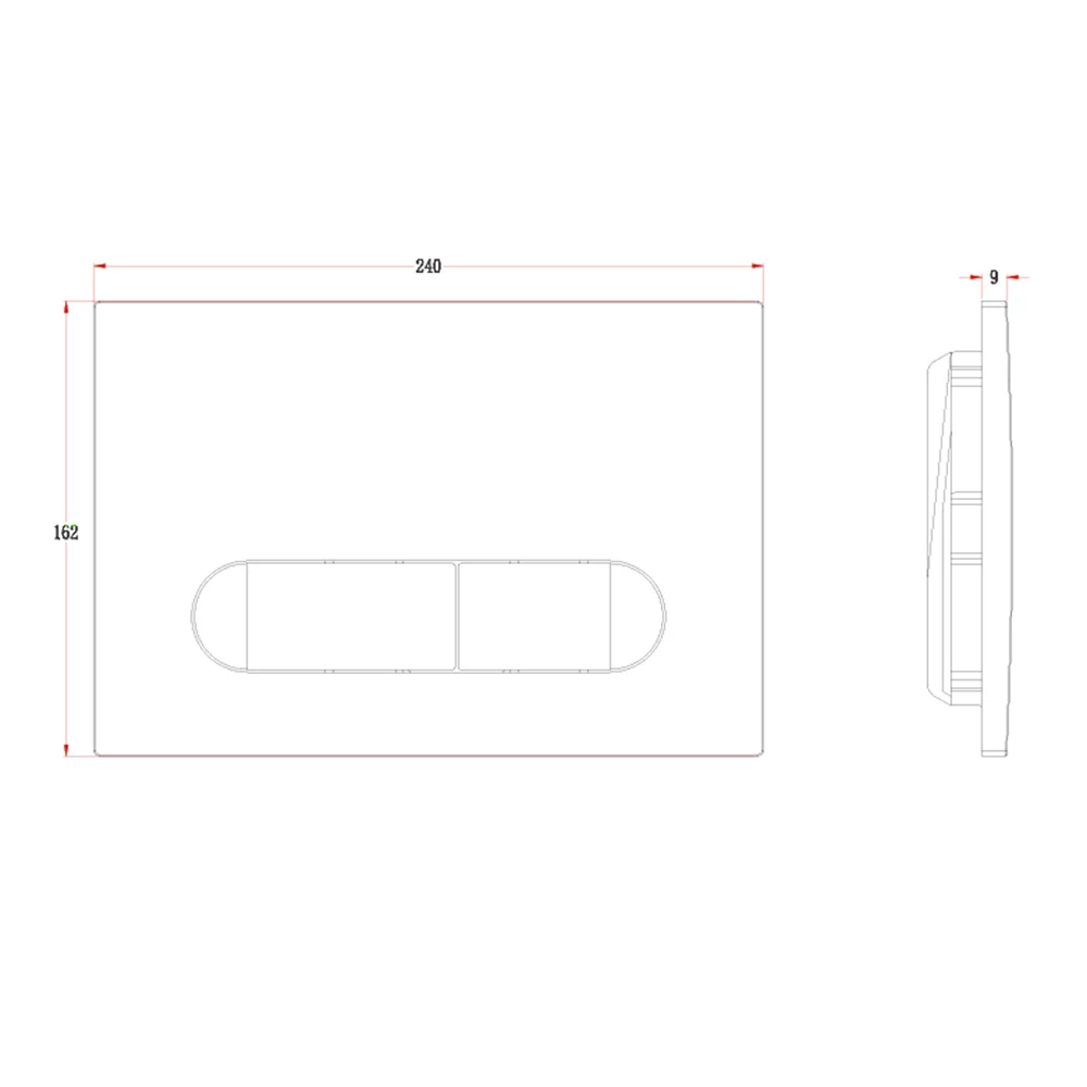 Кнопка смыва Veconi FLUSH V3, FLV3-GM, 240х162х9, пластик, оружейная сталь