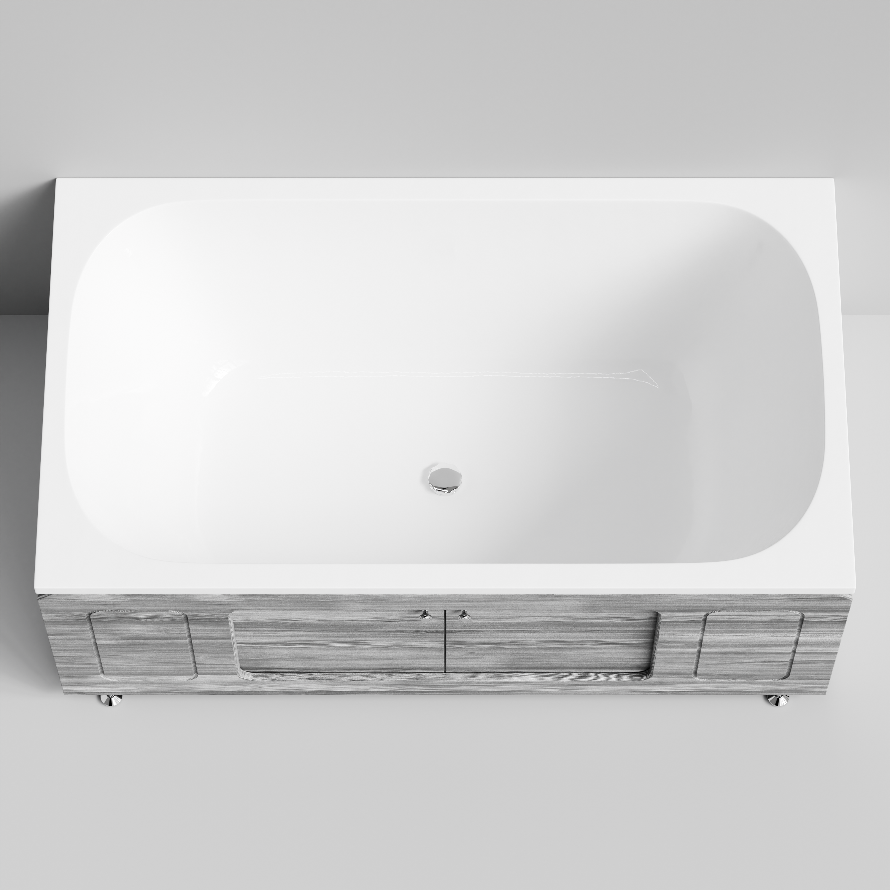 Экран под ванну Vod-ok Лидер 150 раздвижной Лиственница структурная контрастно-серая