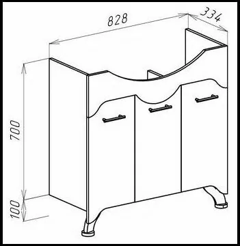 Тумба с раковиной Bellezza Дрея 85 с корзиной, напольная, белая