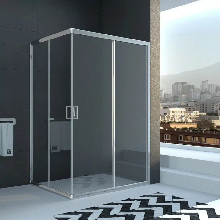Душевой уголок Veconi RV10-10090-01-C5 100х90 без поддона, прозрачное стекло, хром