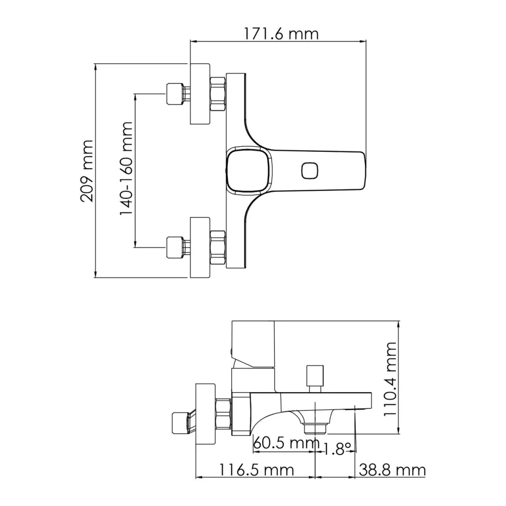 Смеситель для ванны WasserKraft Naab 8601 хром от магазина Vanna-Vanna.ru!