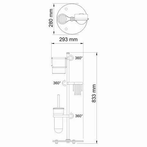 Стойка для туалета WasserKraft K-1256 хром