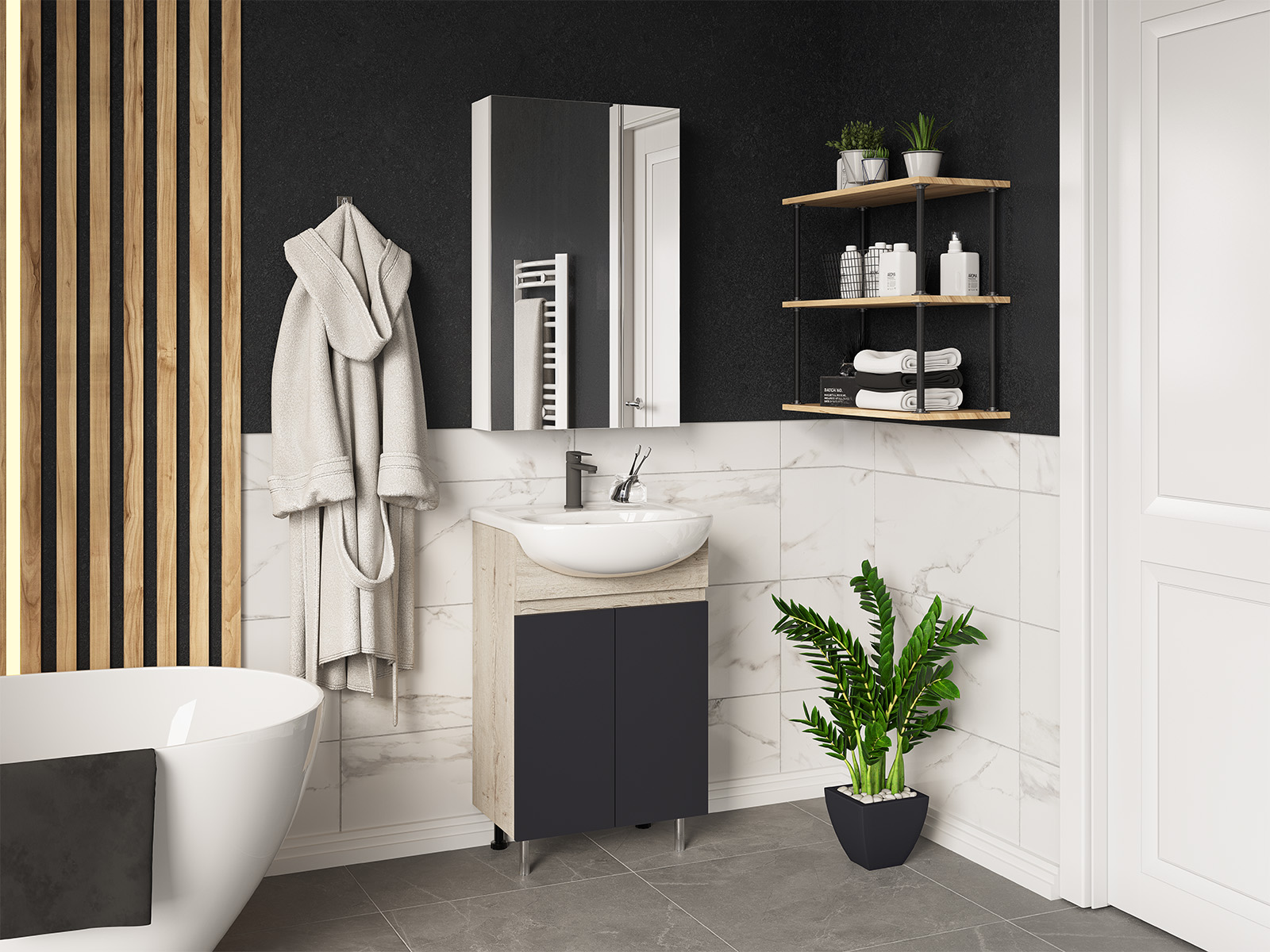 Зеркало-шкаф Misty Балтика 50 белый