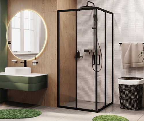 Душевой уголок WasserKraft Dill 61S03 90х90 прозрачное стекло, черный матовый