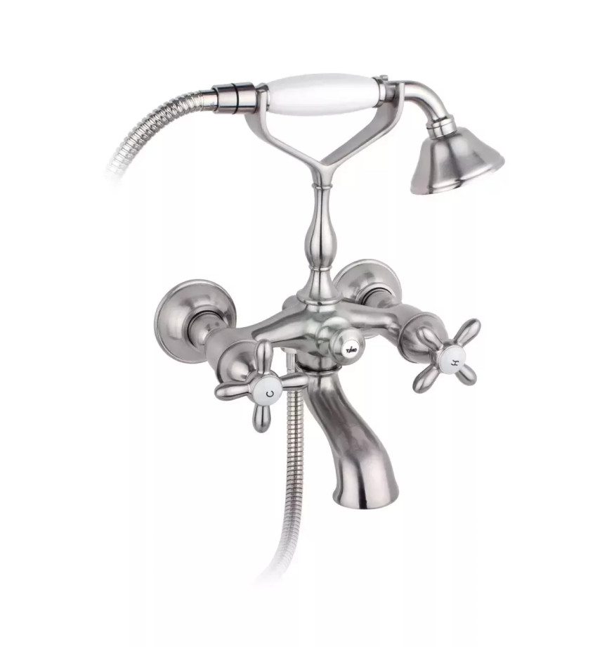 Смеситель для ванны с душем Timo Ritz 0144Y silver cross хром