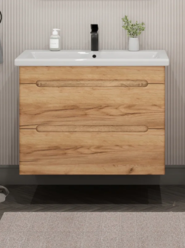 Тумба подвесная SanStar Diva 80 с раковиной Como 80, Gold Craft