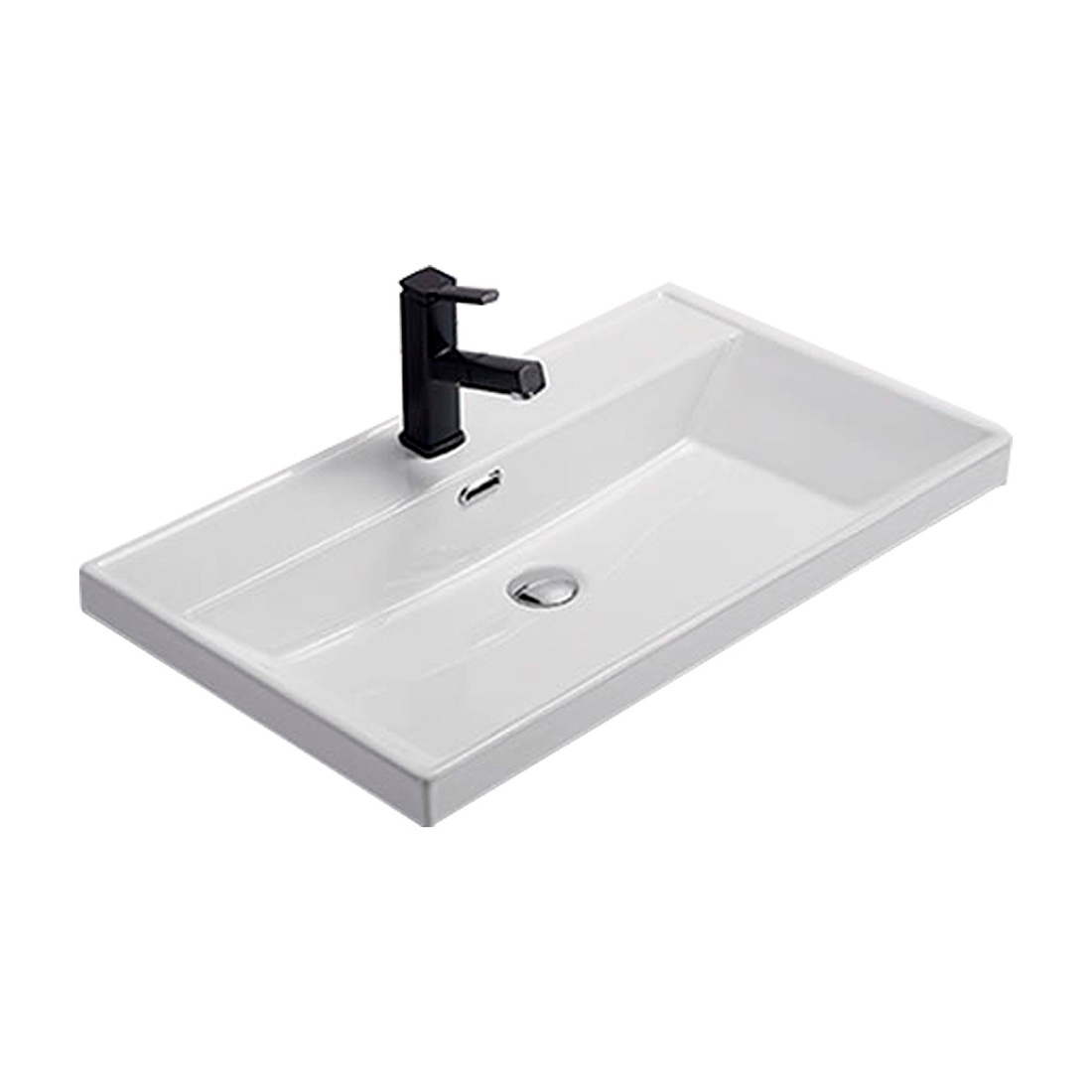 Тумба с раковиной EQUIL Gleam 60 подвесная, 1 ящик, зеленый камень/дуб вотан