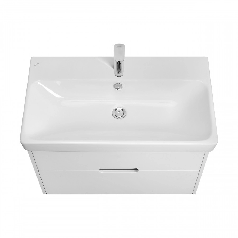 Тумба Aquaton Оливия 80 с раковиной Адриана 80 подвесная, 2 ящика, белый