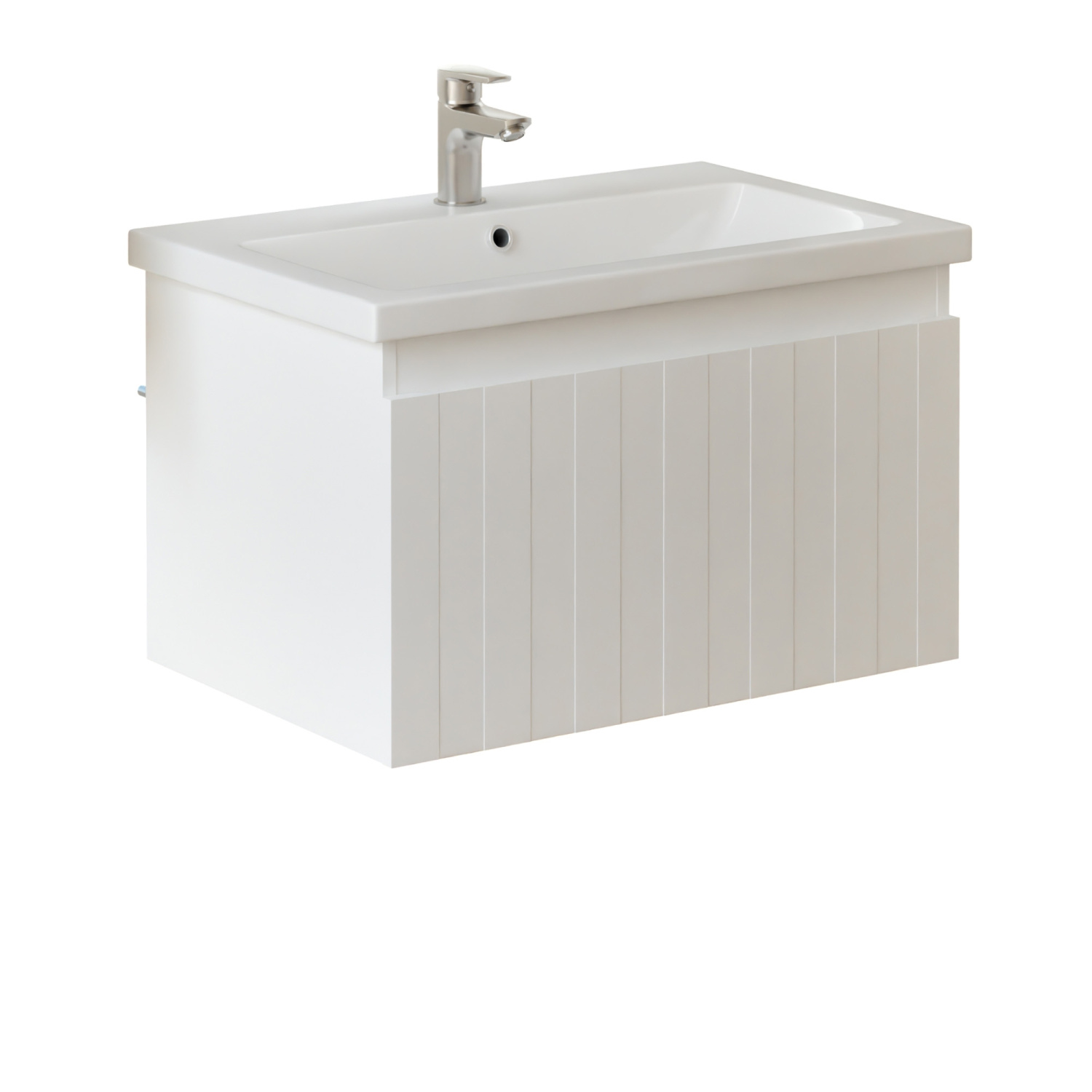 Тумба подвесная Vigo Finlay 700-0-1 с раковиной Como 70, 1 ящик, белый