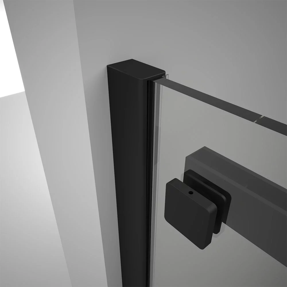 Душевой угол Veconi Rovigo RV-075B, 1300х900х2000 черный матовый, стекло прозрачное