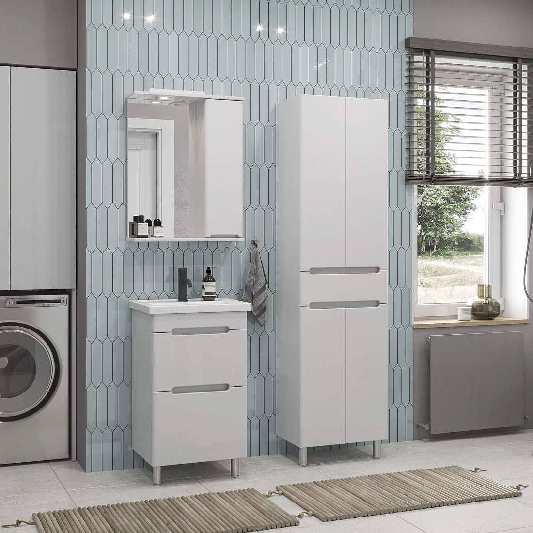 Пенал напольный/подвесной SanStar Адель/Модена 60 белый