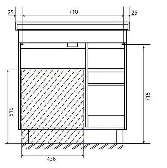 Тумба напольная 1Marka Gaula 80Н White с раковиной Moduo 80, 3 ящика, 1 дверь, белый от магазина Vanna-Vanna.ru!