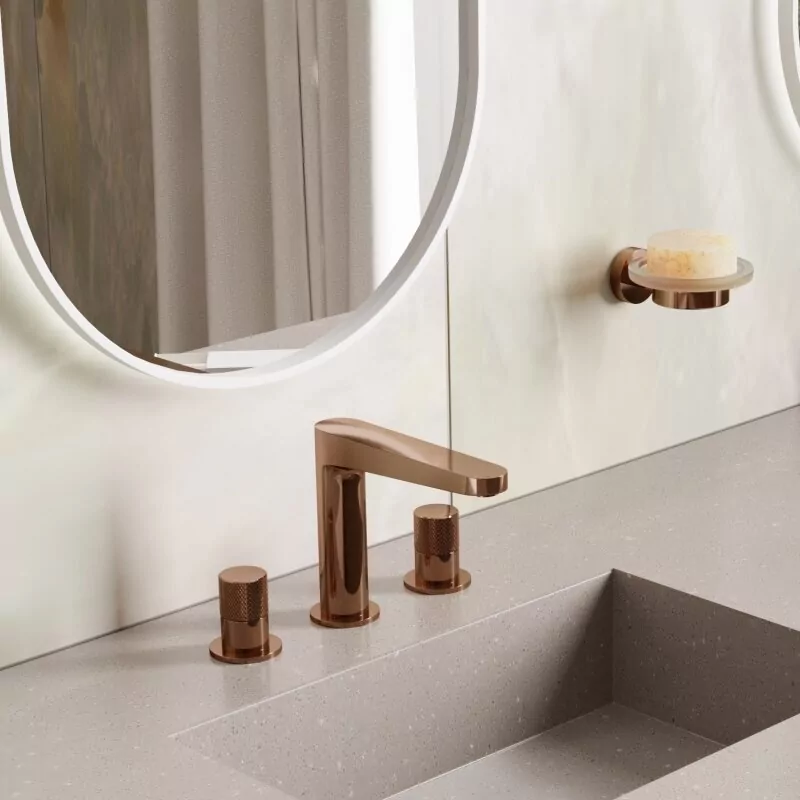 Смеситель для раковины WasserKraft Paar 8835 розовое золото