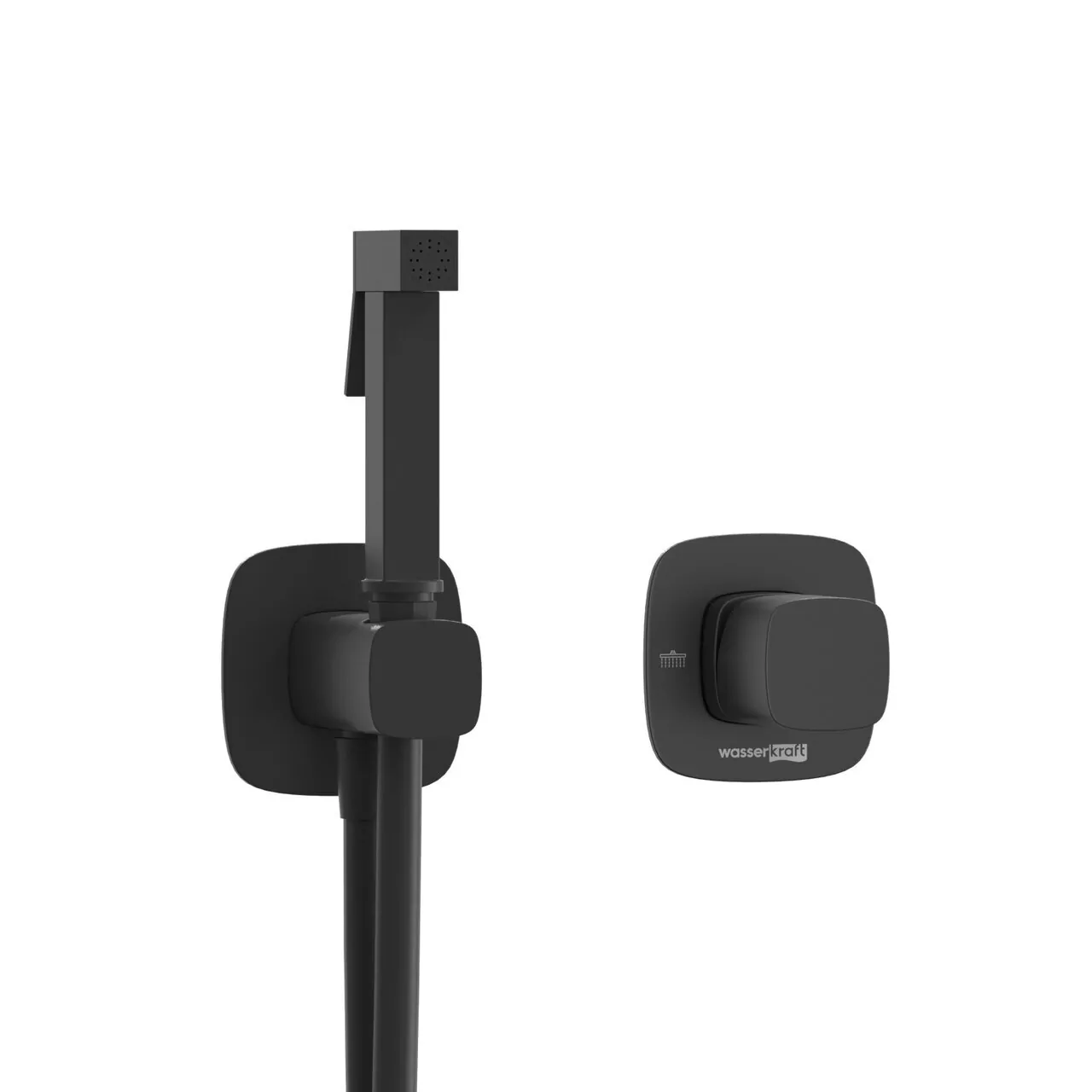 Смеситель с гигиеническим душем WasserKraft Nuthe A9151.327.241.212 черный Soft-touch