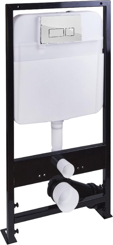 Унитаз подвесной SantiLine SL-5027+SL-01 с инсталляцией и кнопкой, белый