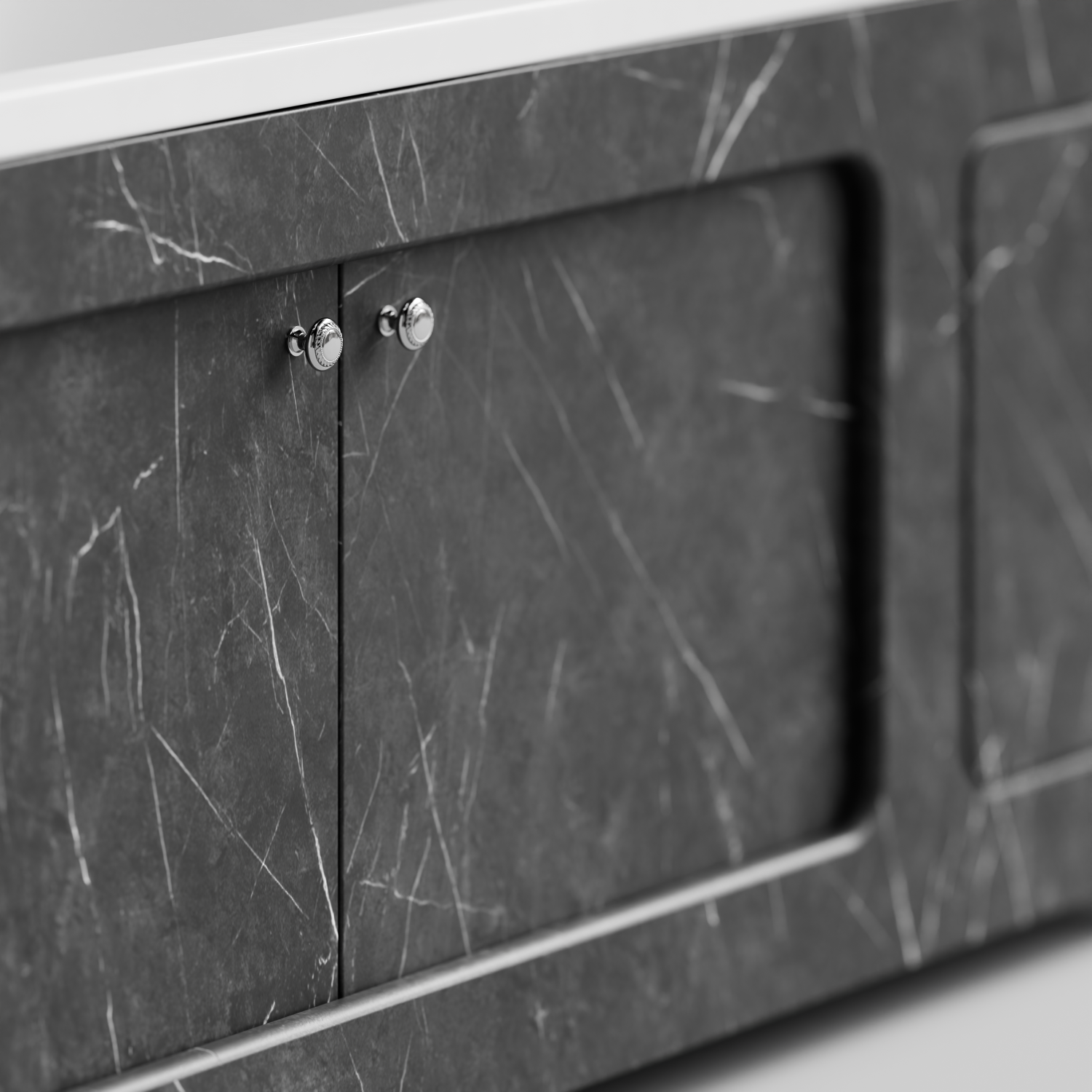 Экран под ванну Vod-ok Лидер 170 раздвижной Мрамор Графит софт тач