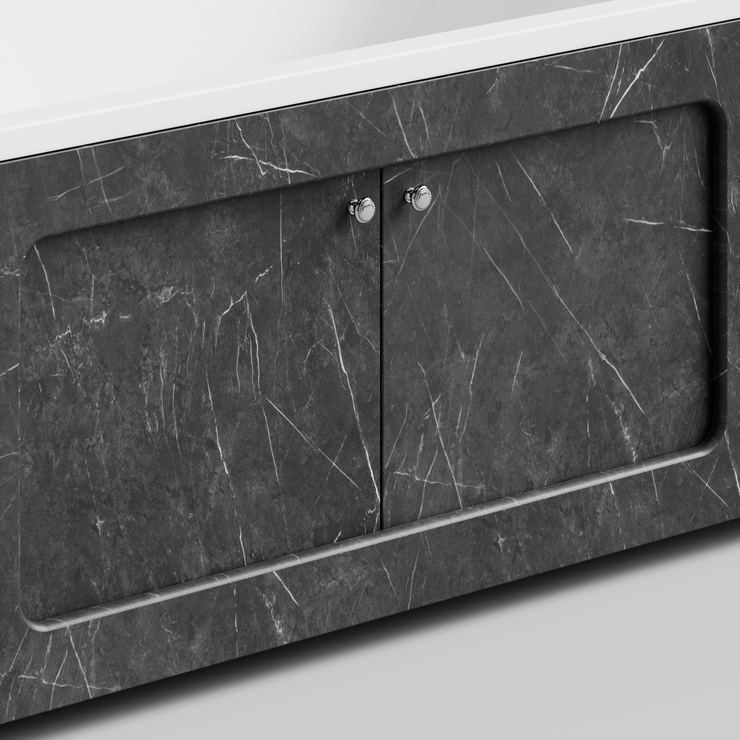 Экран под ванну Vod-ok Лидер 170 раздвижной Мрамор Графит софт тач