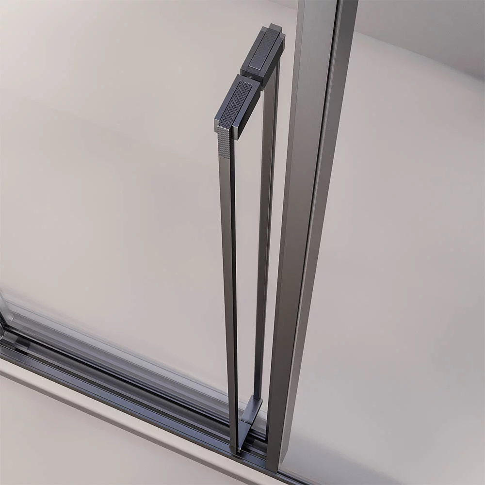 Душевой угол раздвижной Veconi Premium Ptato 300 SP GR-L, 1000х1000x2000, брашированный графит, стекло прозрачное