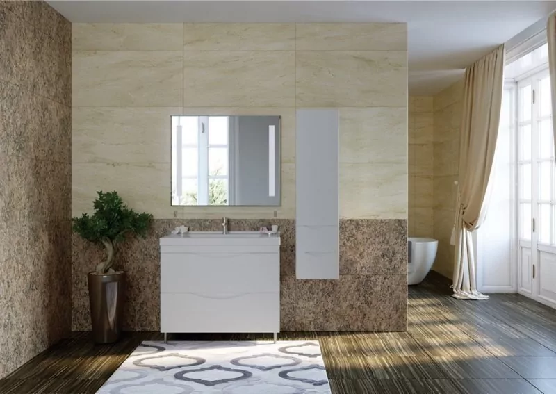 Пенал Bellezza Санриса 35 L подвесной, 2 ящика, белый