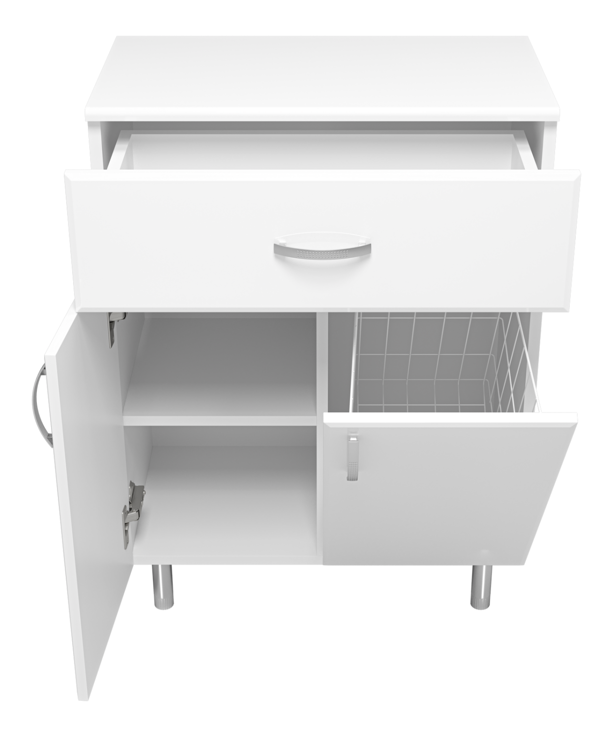 Тумба-комод Misty Люси 60 с корзиной, белый