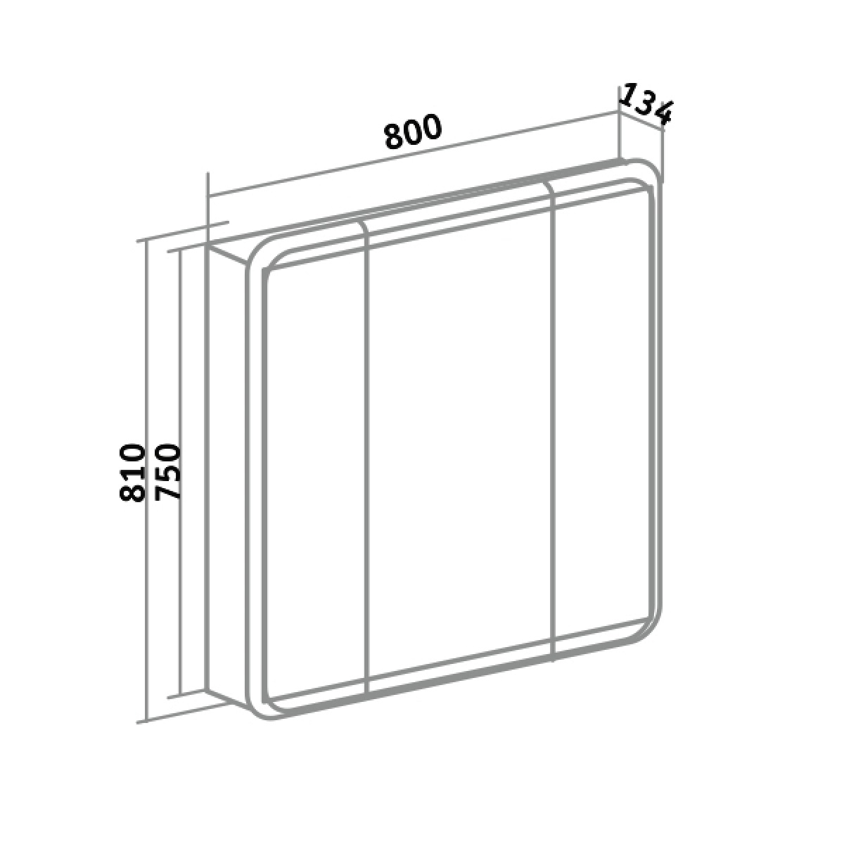 Зеркало-шкаф Runo Эрика 80  белый