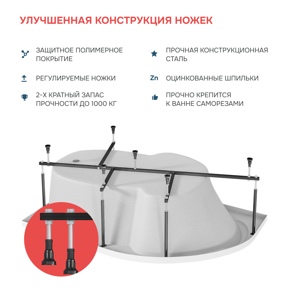 Ванна 1Marka JULIANNA 150*90 L Премиум