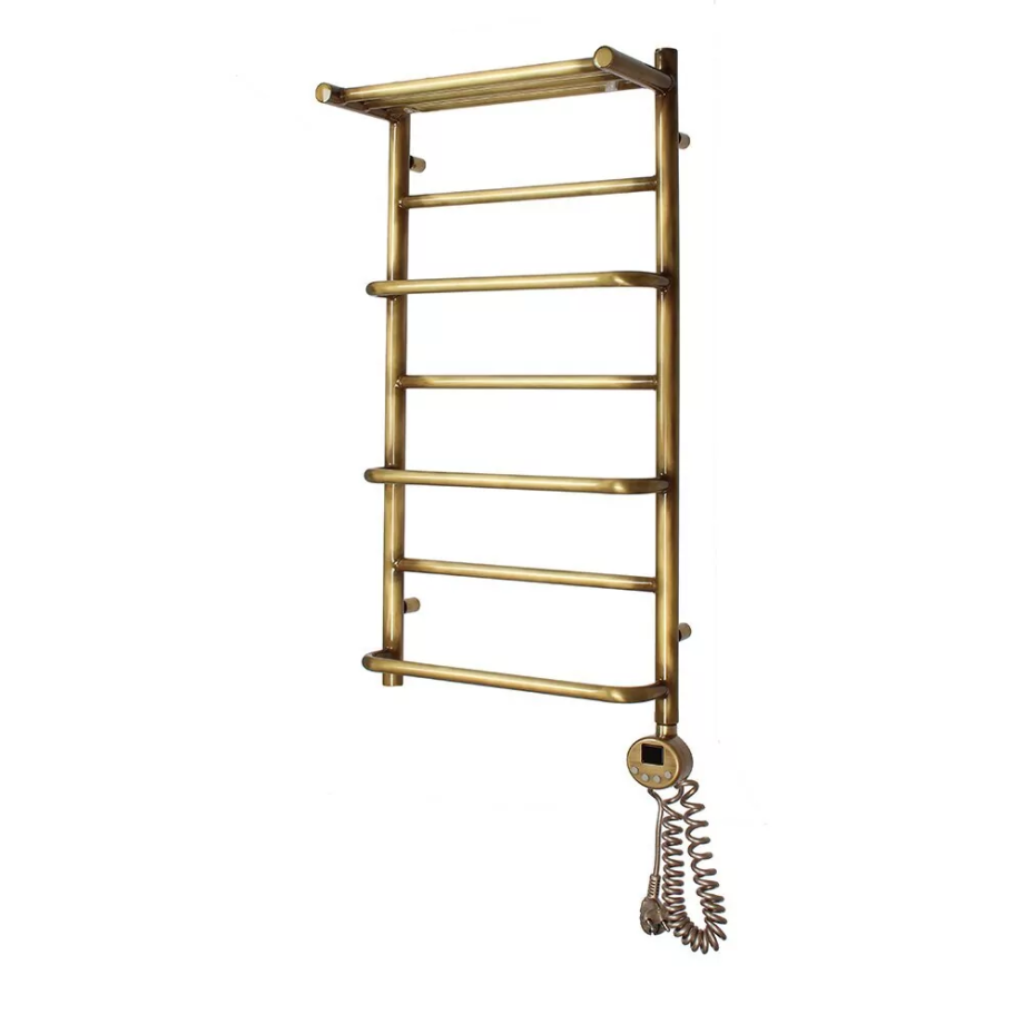 Полотенцесушитель электрический Domoterm Орфей с полкой П7 400x800 АБР ER, правый, античная бронза