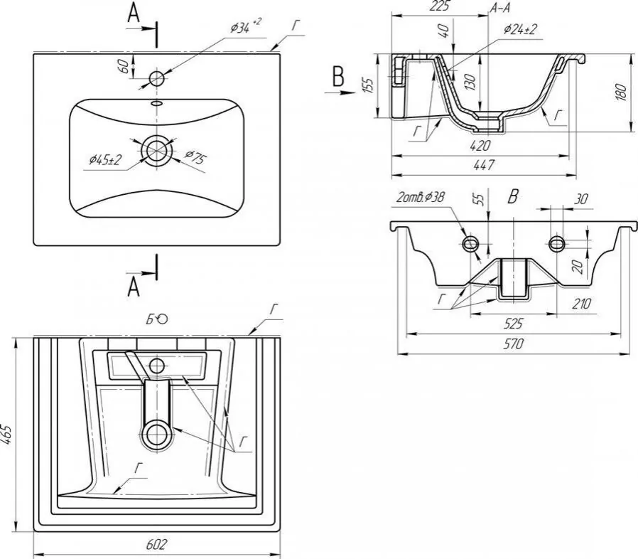 Тумба c раковиной Bellezza Лоренцо 60 подвесная 2 ящ. серебро