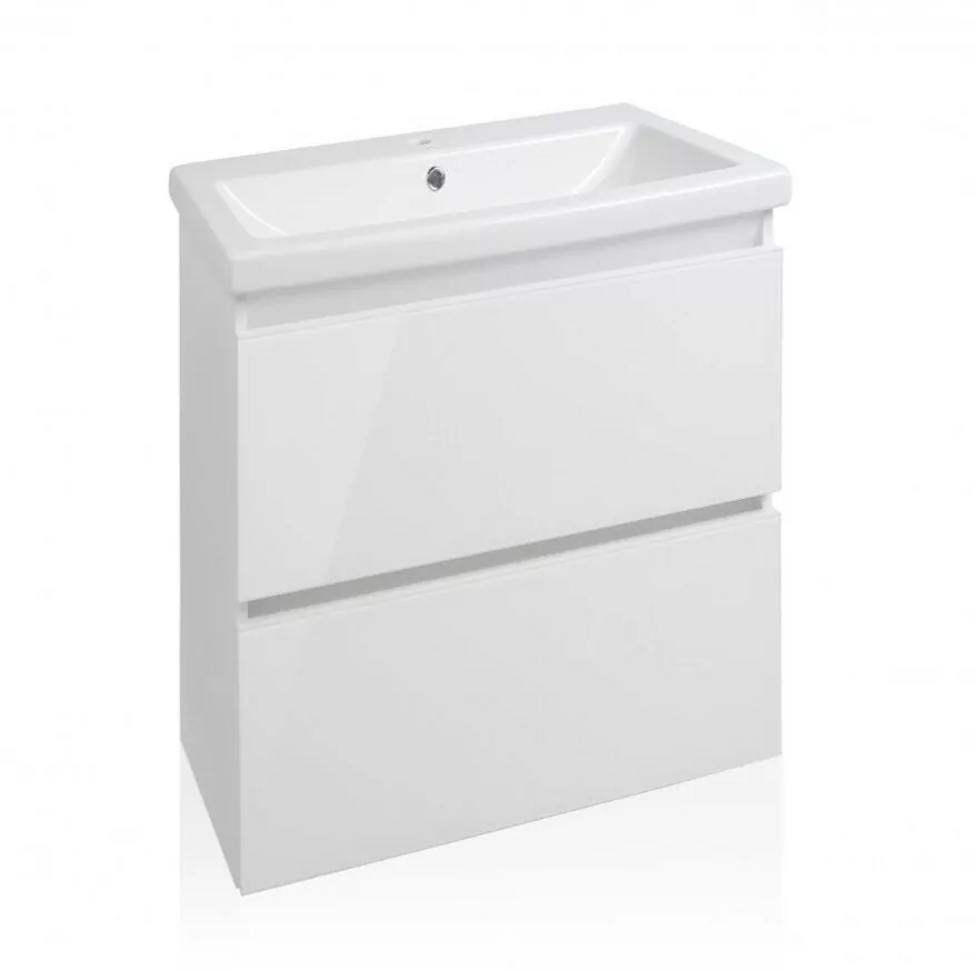 Тумба подвесная Style Line Даймонд 70 с раковиной Como 70, белая