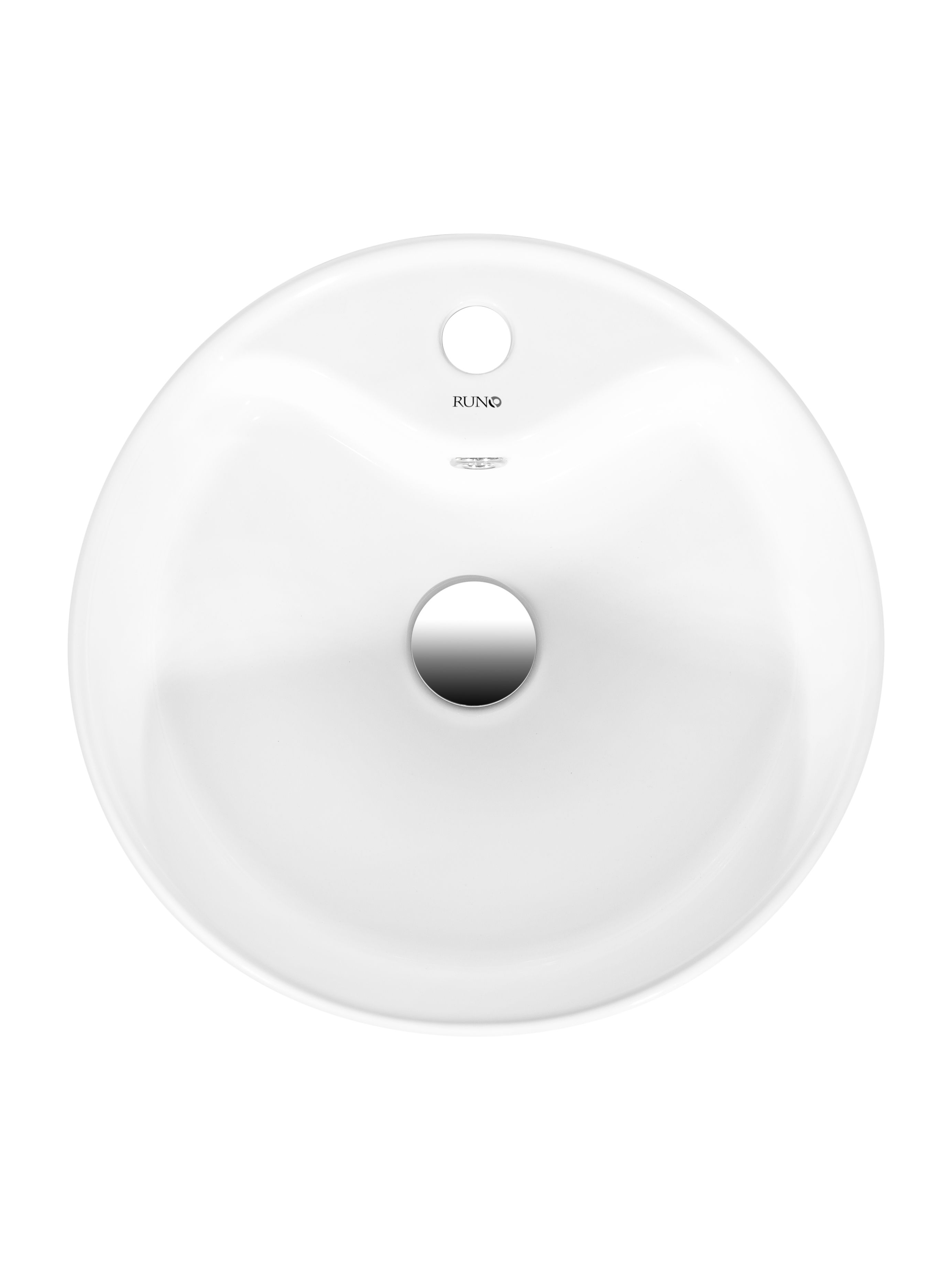 Раковина Runo Sole D40 с отверстием под смеситель, белый