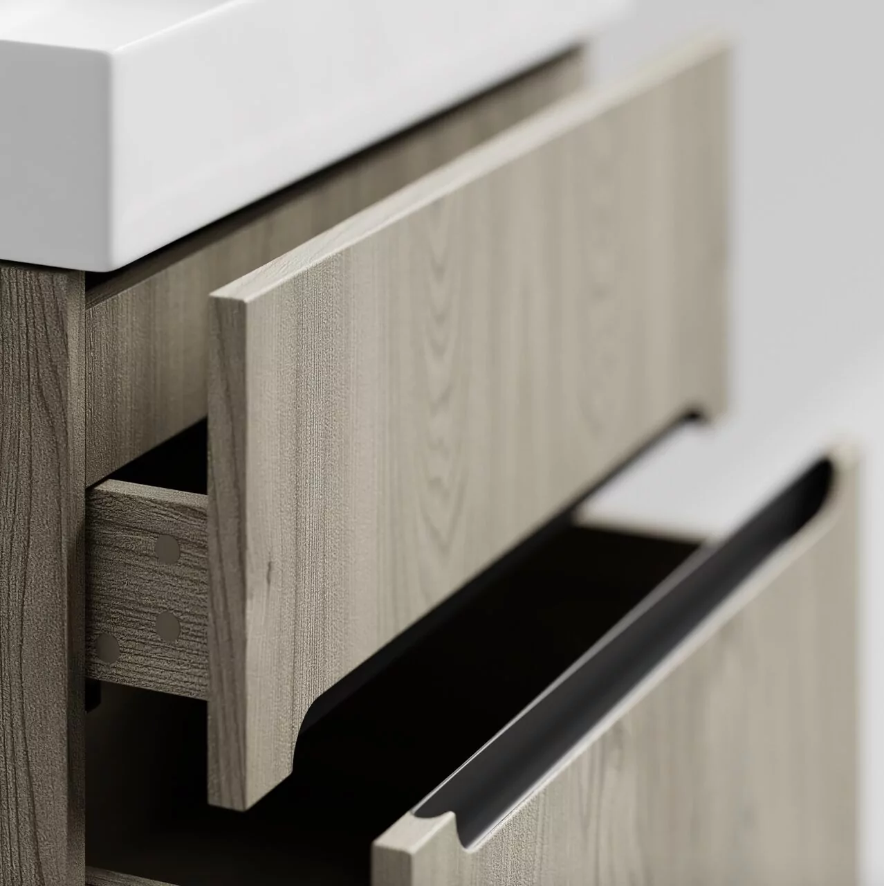 Тумба подвесная Vod-ok Бонум 60 с раковиной Stance 60, дуб + 6 цветов от магазина Vanna-Vanna.ru!