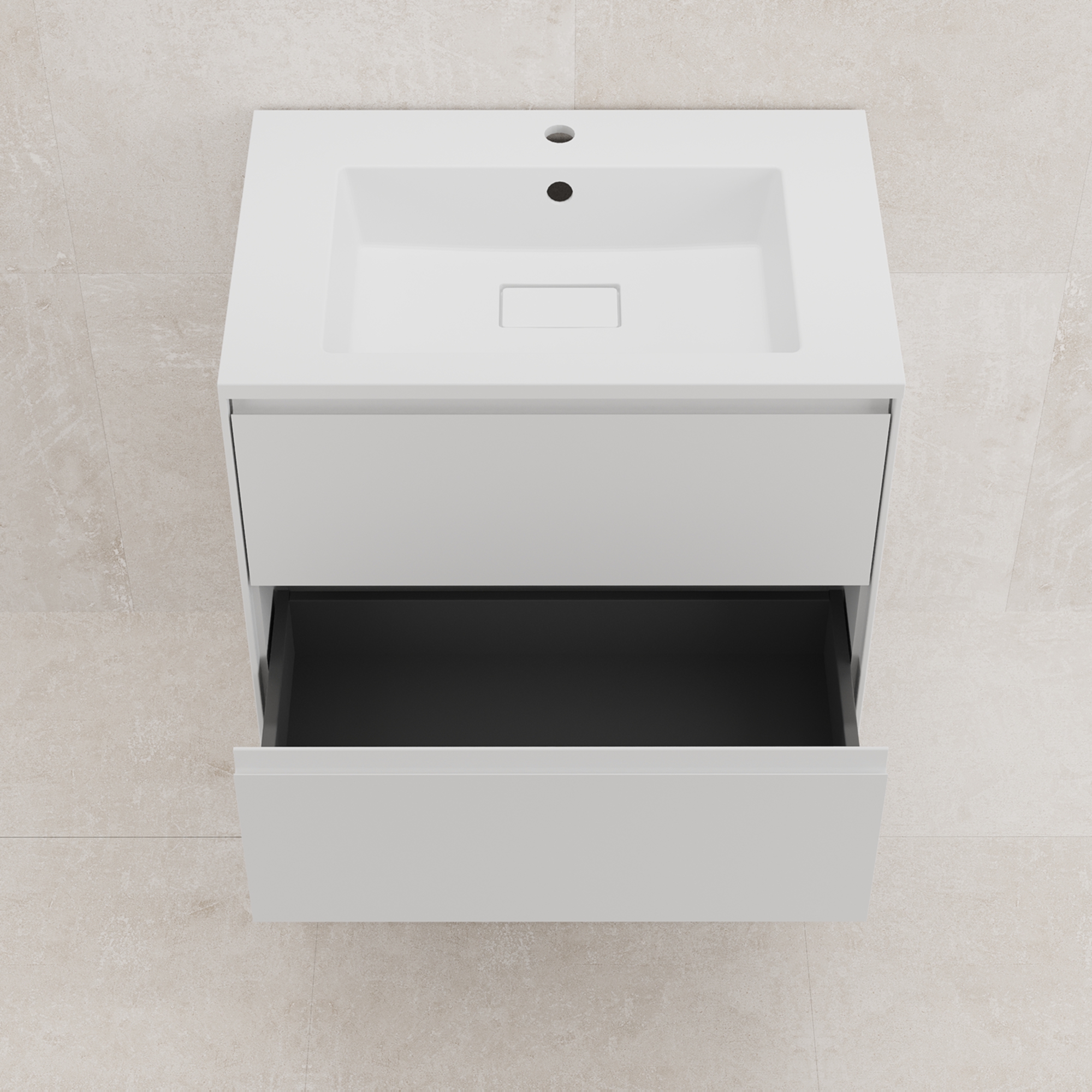 Тумба подвесная Style Line Лима 70 с раковиной Line 70, 2 ящика, белый матовый