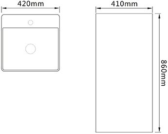 Раковина SantiLine SL-4005MB напольная, черный матовый