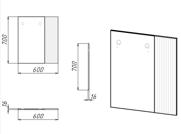Зеркало Sanflor Диана квадрат, графит