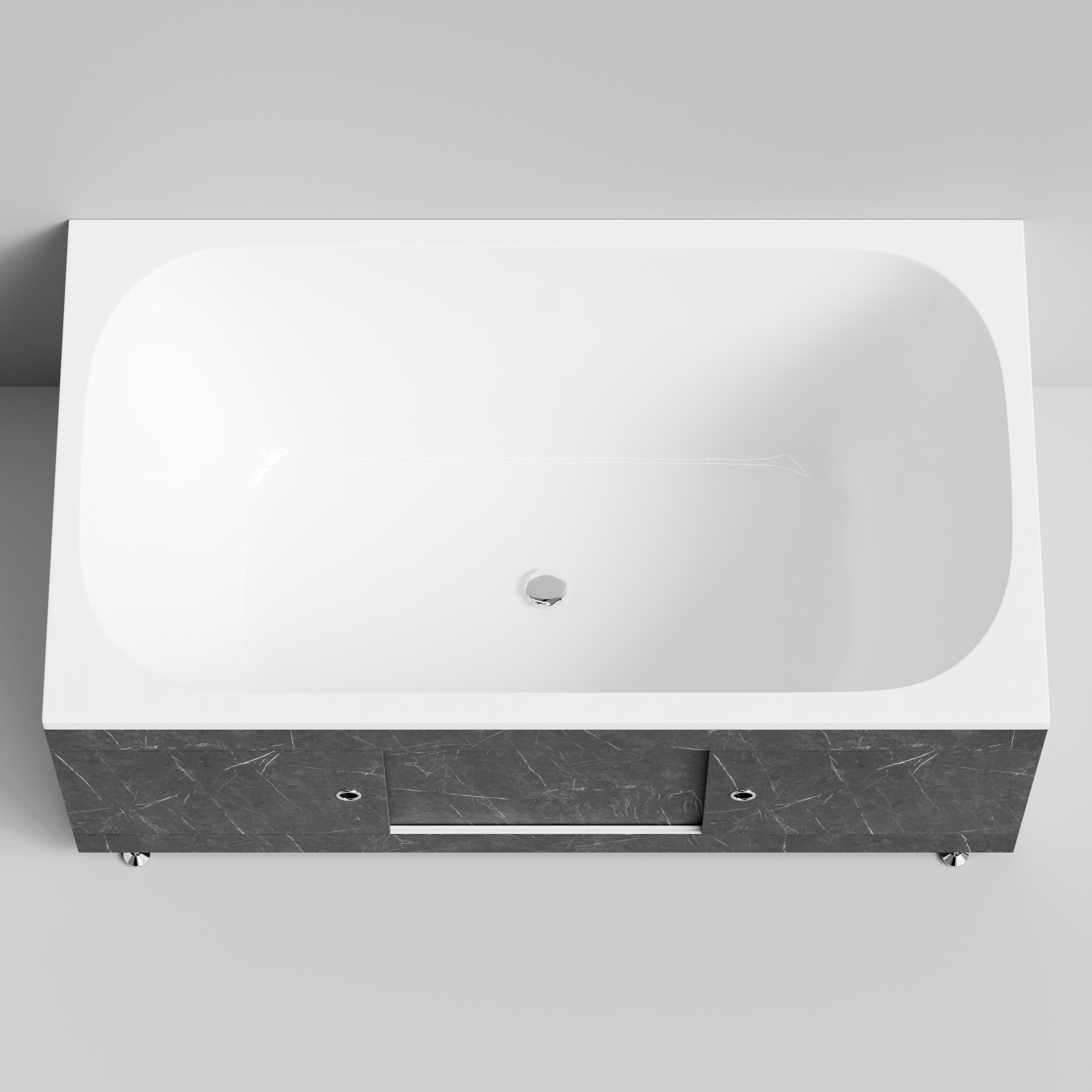 Экран под ванну Vod-ok Купе 150 раздвижной Мрамор Графит софт тач