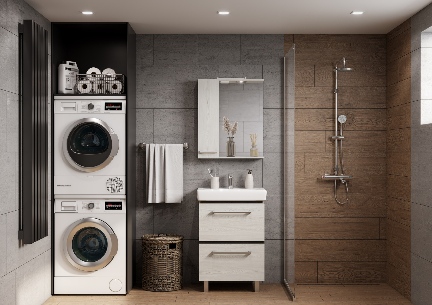 Тумба Aquaton Ронда PRO 60 с раковиной Тигода 60 напольная, белый