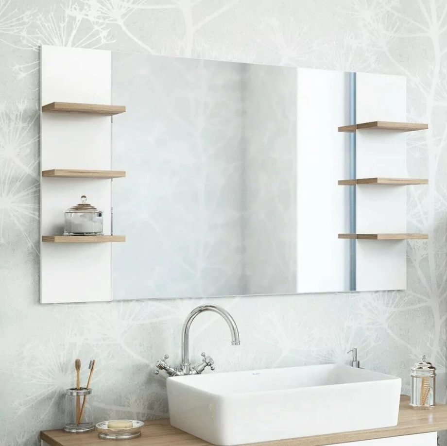 Зеркало Sanflor Ингрид 120 белый матовый, швейцарский вяз