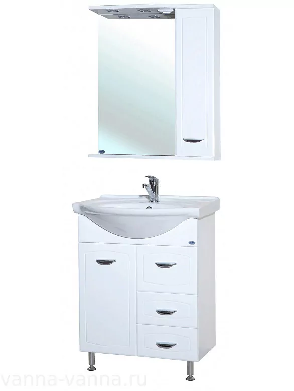 Мебель для ванной Bellezza Классик 65 комплект, напольный, белый