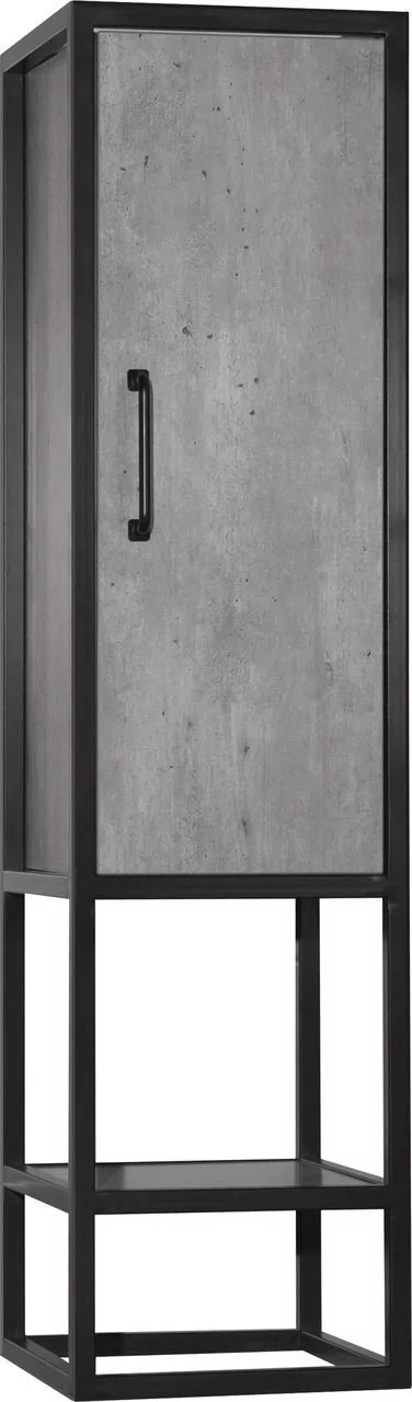 Пенал Style Line Лофт 30 R подвесной, с открытой полкой, бетон/черный