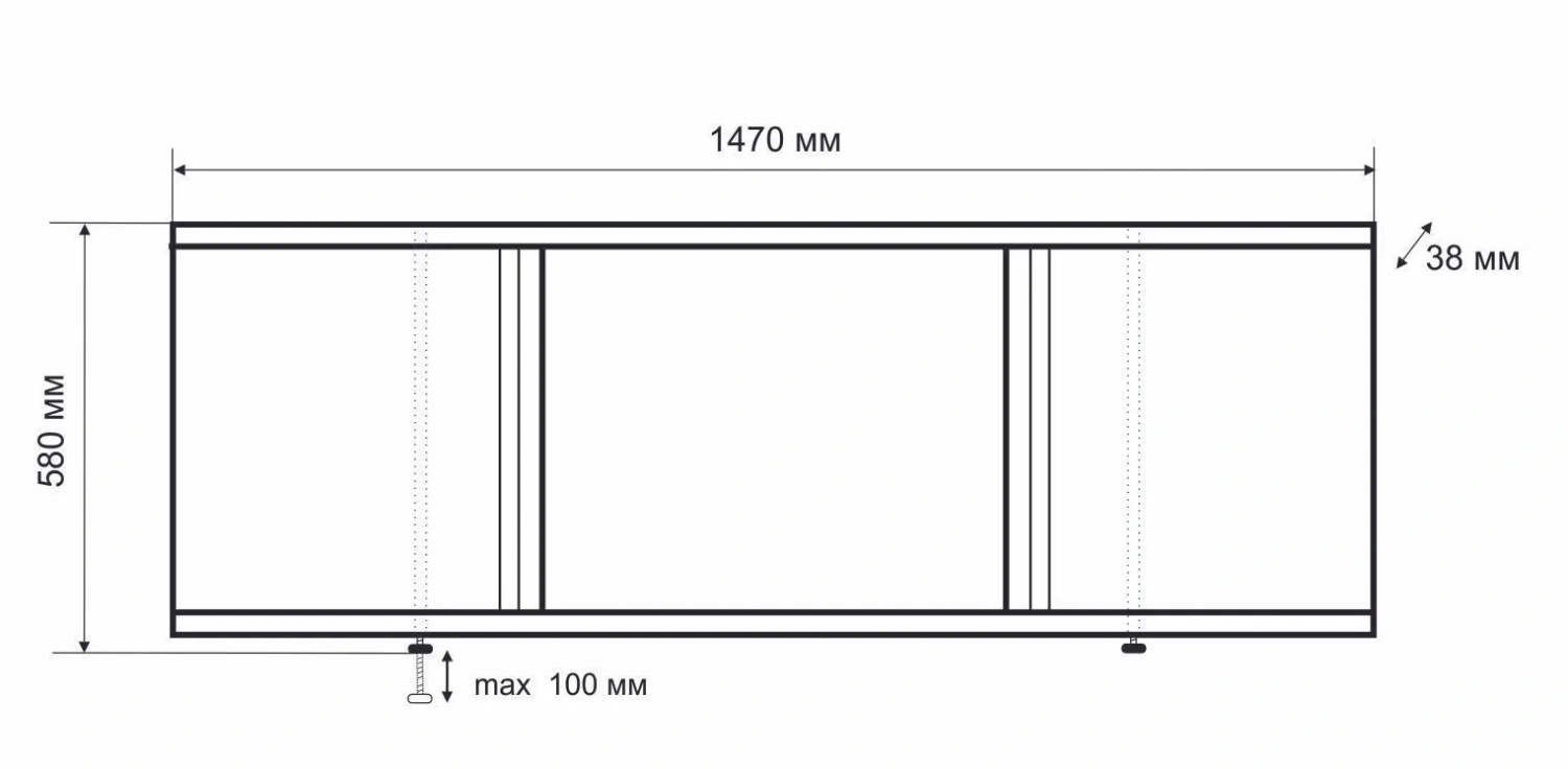 Экран под ванну Emmy Элис MAX 150 раздвижной белый
