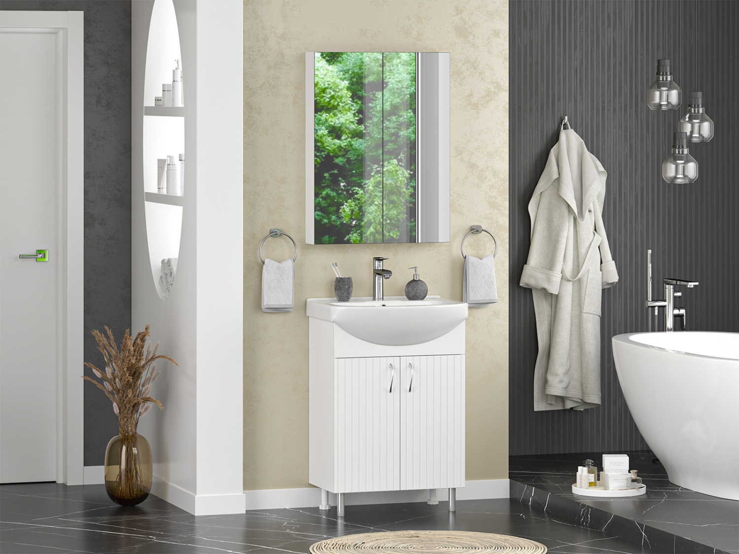 Тумба с раковиной Misty Изео 60 белый