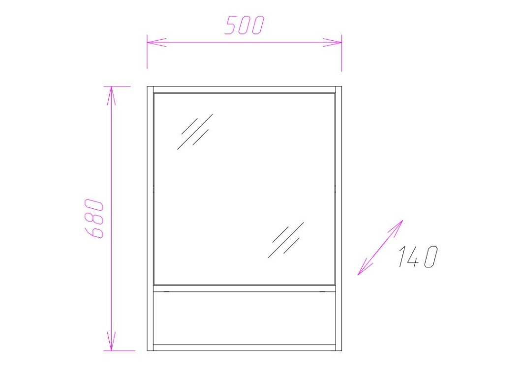 Зеркало-шкаф Onika Натали 50.00 ясень таормина