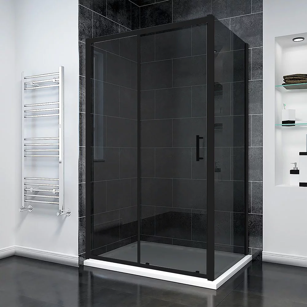 Душевой угол Veconi Rovigo RV-055BT, 1100х700х1950, черный матовый, тонированное стекло
