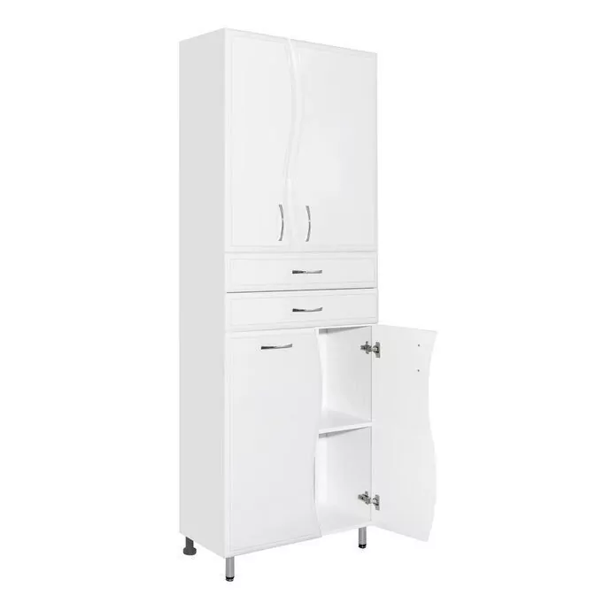 Пенал Style Line Волна 70 напольный с корзиной, белый