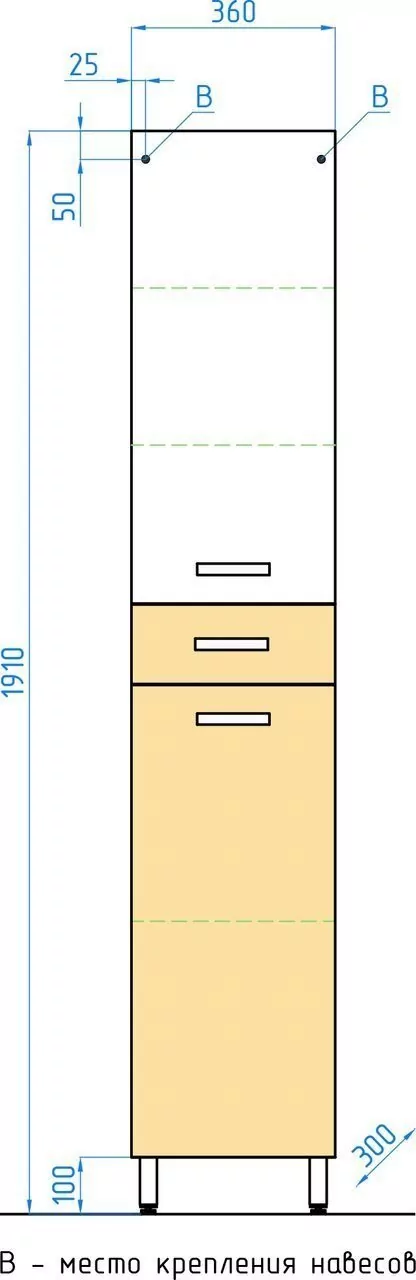 Пенал Style Line Ориноко 36 R напольный, белый/ориноко