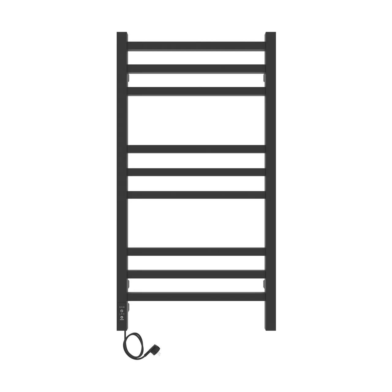 Полотенцесушитель электрический Laris Астор ЧКЧ П9 350х700 с терморегулятором, левый, черный матовый