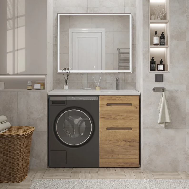 Тумба напольная SanStar Толедо 50 с раковиной Даллас 110 правый gold craft