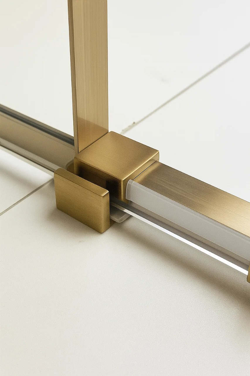 Душевой уголок Timo TDSS-140/17C-8L + TSS-900/17C-8 140x90 см, профиль матовое золото, стекло прозрачное